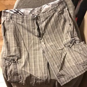 Plaid Quiksilver cargo shorts